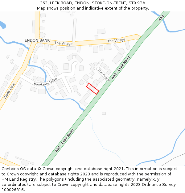 363, LEEK ROAD, ENDON, STOKE-ON-TRENT, ST9 9BA: Location map and indicative extent of plot