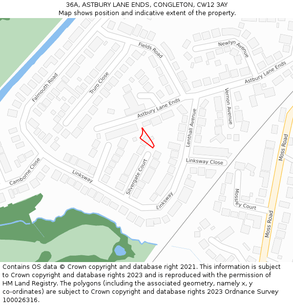 36A, ASTBURY LANE ENDS, CONGLETON, CW12 3AY: Location map and indicative extent of plot