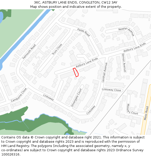 36C, ASTBURY LANE ENDS, CONGLETON, CW12 3AY: Location map and indicative extent of plot