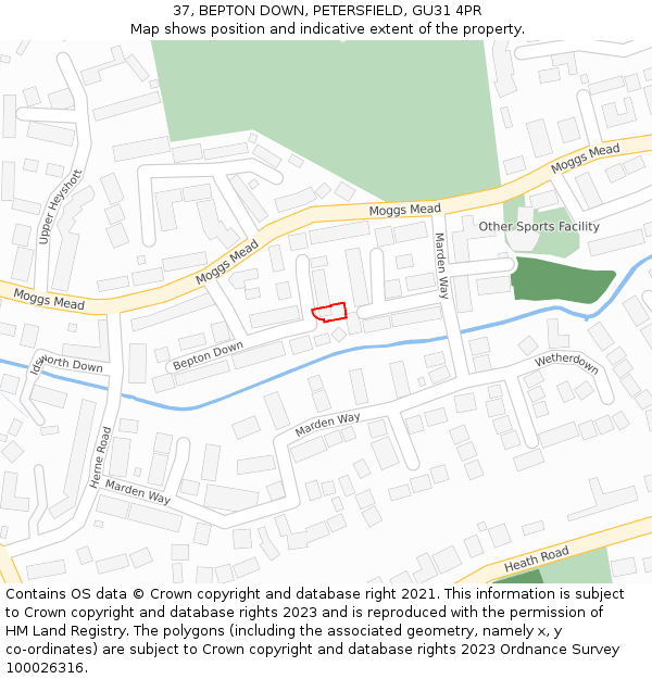 37, BEPTON DOWN, PETERSFIELD, GU31 4PR: Location map and indicative extent of plot