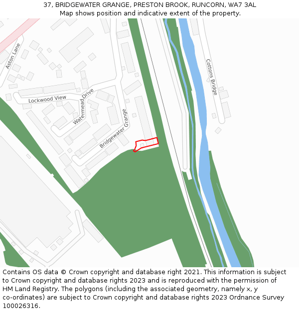 37, BRIDGEWATER GRANGE, PRESTON BROOK, RUNCORN, WA7 3AL: Location map and indicative extent of plot