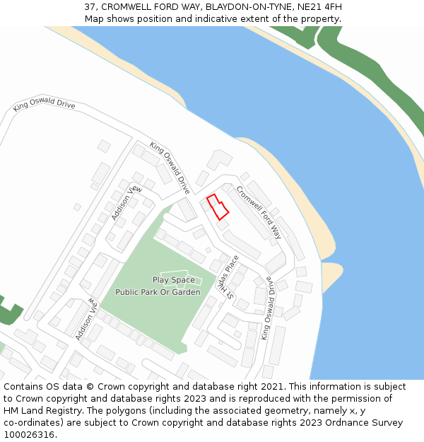 37, CROMWELL FORD WAY, BLAYDON-ON-TYNE, NE21 4FH: Location map and indicative extent of plot