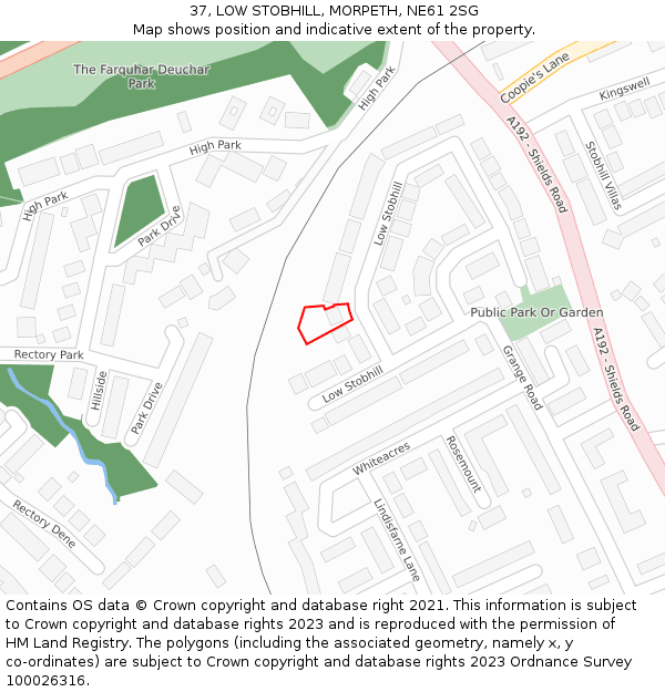 37, LOW STOBHILL, MORPETH, NE61 2SG: Location map and indicative extent of plot