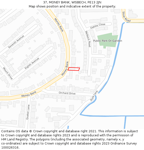 37, MONEY BANK, WISBECH, PE13 2JN: Location map and indicative extent of plot