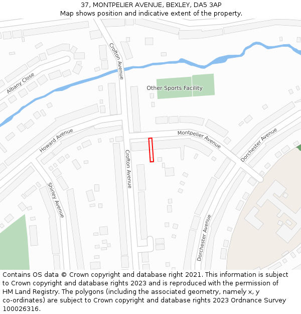 37, MONTPELIER AVENUE, BEXLEY, DA5 3AP: Location map and indicative extent of plot