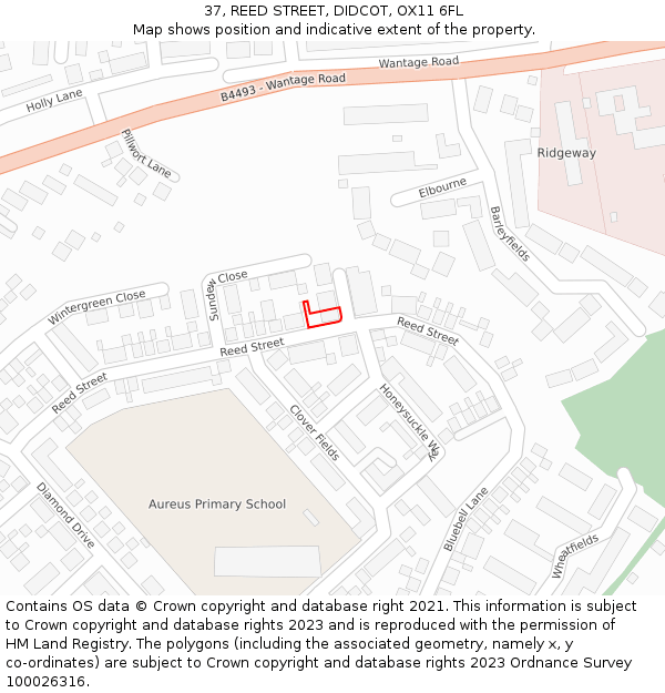 37, REED STREET, DIDCOT, OX11 6FL: Location map and indicative extent of plot