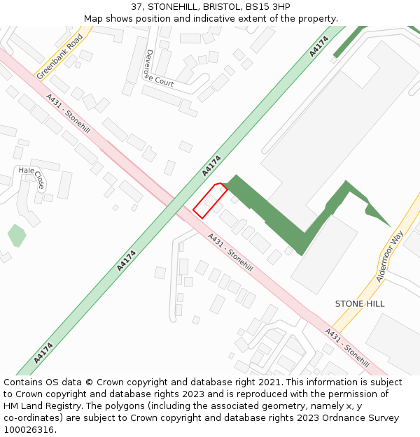 37, STONEHILL, BRISTOL, BS15 3HP: Location map and indicative extent of plot