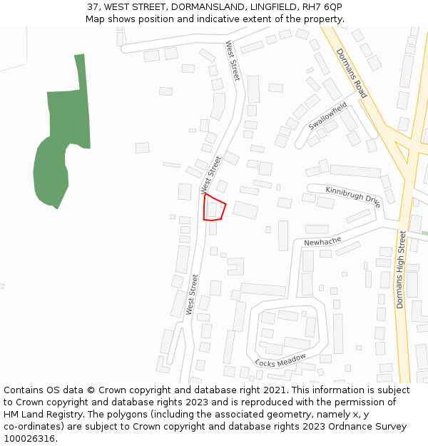 37, WEST STREET, DORMANSLAND, LINGFIELD, RH7 6QP: Location map and indicative extent of plot