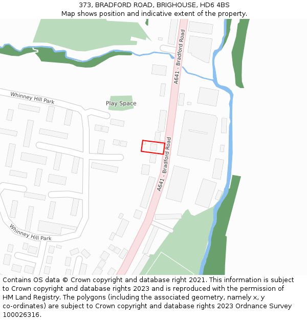 373, BRADFORD ROAD, BRIGHOUSE, HD6 4BS: Location map and indicative extent of plot