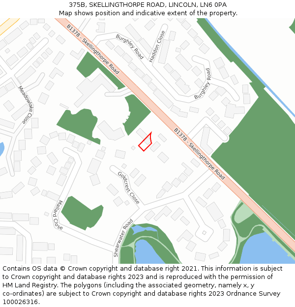 375B, SKELLINGTHORPE ROAD, LINCOLN, LN6 0PA: Location map and indicative extent of plot