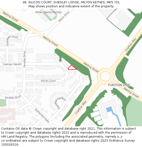 38, SILICON COURT, SHENLEY LODGE, MILTON KEYNES, MK5 7DL: Location map and indicative extent of plot