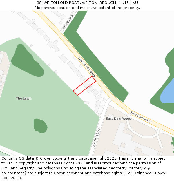 38, WELTON OLD ROAD, WELTON, BROUGH, HU15 1NU: Location map and indicative extent of plot