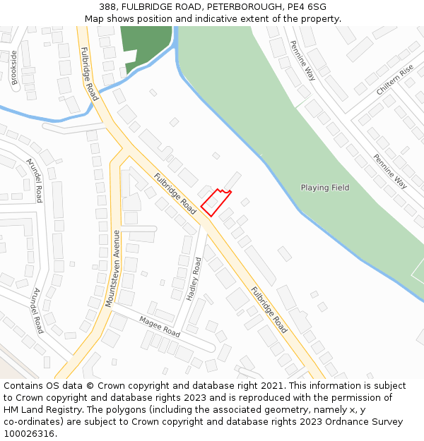 388, FULBRIDGE ROAD, PETERBOROUGH, PE4 6SG: Location map and indicative extent of plot