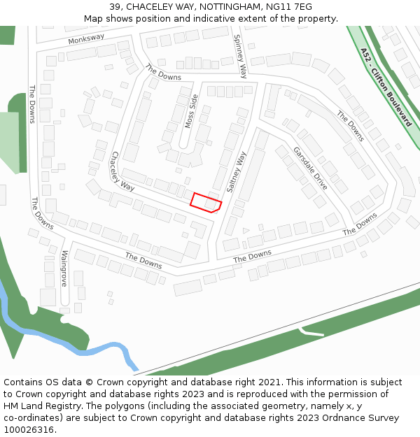 39, CHACELEY WAY, NOTTINGHAM, NG11 7EG: Location map and indicative extent of plot