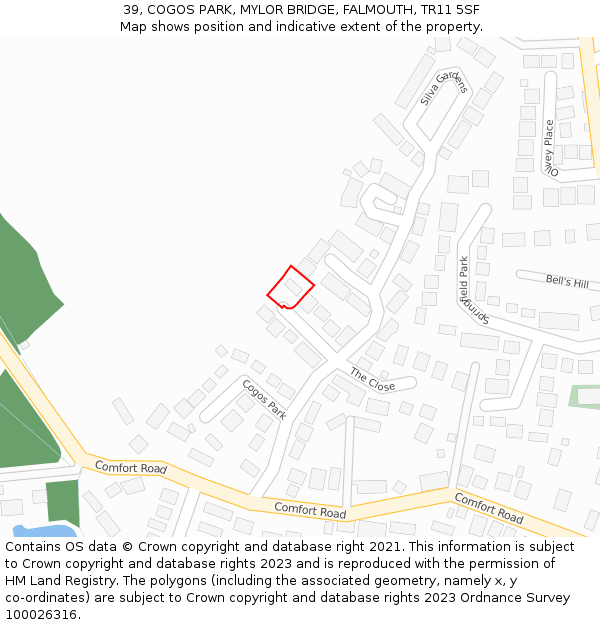 39, COGOS PARK, MYLOR BRIDGE, FALMOUTH, TR11 5SF: Location map and indicative extent of plot