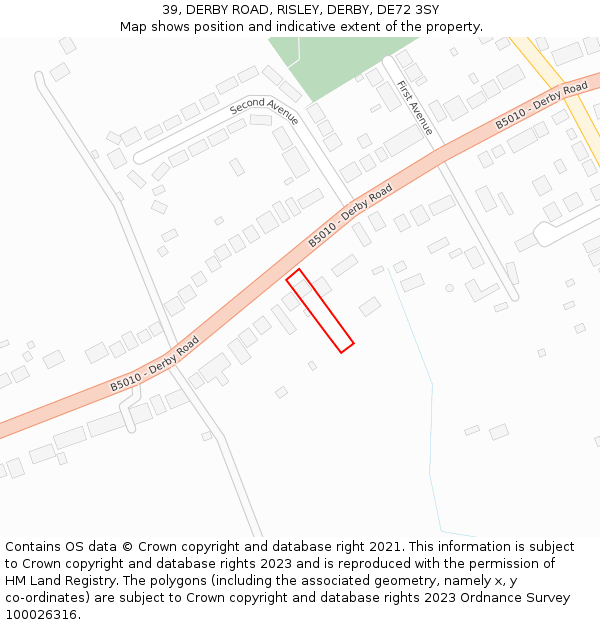 39, DERBY ROAD, RISLEY, DERBY, DE72 3SY: Location map and indicative extent of plot