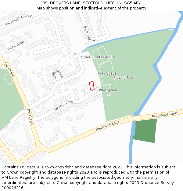 39, DROVERS LANE, STOTFOLD, HITCHIN, SG5 4RY: Location map and indicative extent of plot