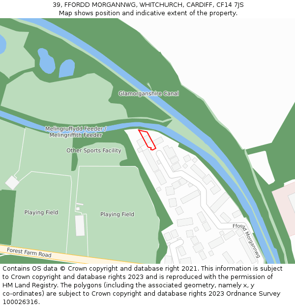 39, FFORDD MORGANNWG, WHITCHURCH, CARDIFF, CF14 7JS: Location map and indicative extent of plot
