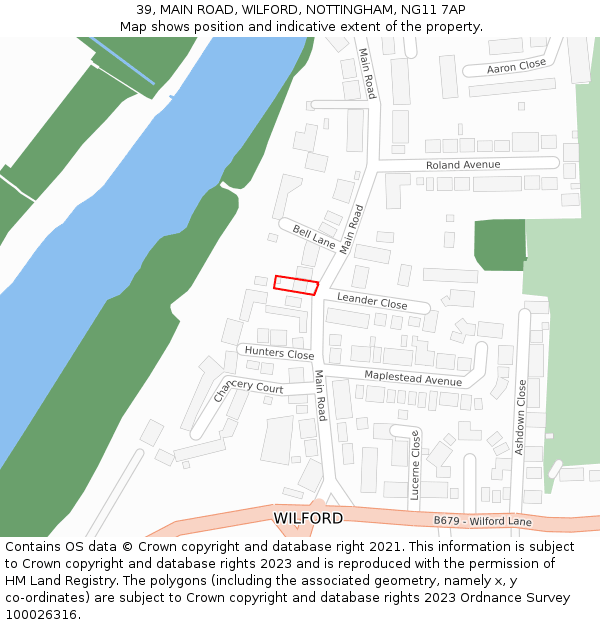 39, MAIN ROAD, WILFORD, NOTTINGHAM, NG11 7AP: Location map and indicative extent of plot