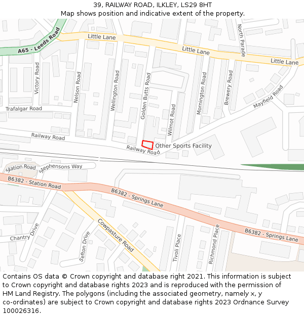 39, RAILWAY ROAD, ILKLEY, LS29 8HT: Location map and indicative extent of plot