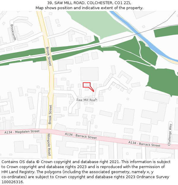 39, SAW MILL ROAD, COLCHESTER, CO1 2ZL: Location map and indicative extent of plot