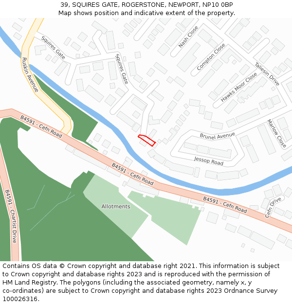 39, SQUIRES GATE, ROGERSTONE, NEWPORT, NP10 0BP: Location map and indicative extent of plot