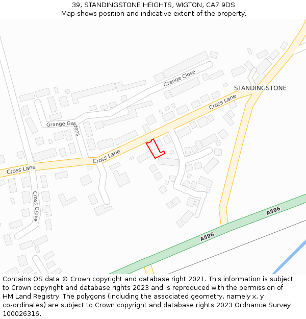 39, STANDINGSTONE HEIGHTS, WIGTON, CA7 9DS: Location map and indicative extent of plot