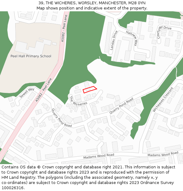 39, THE WICHERIES, WORSLEY, MANCHESTER, M28 0YN: Location map and indicative extent of plot