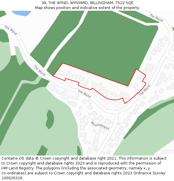 39, THE WYND, WYNYARD, BILLINGHAM, TS22 5QE: Location map and indicative extent of plot