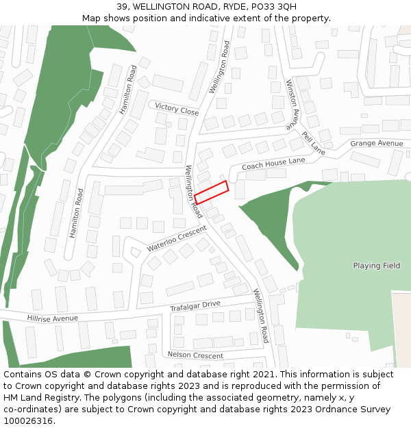 39, WELLINGTON ROAD, RYDE, PO33 3QH: Location map and indicative extent of plot