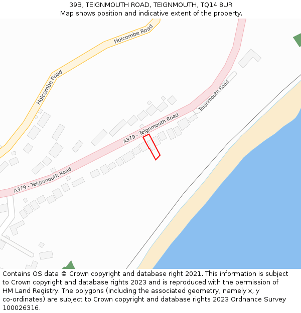 39B, TEIGNMOUTH ROAD, TEIGNMOUTH, TQ14 8UR: Location map and indicative extent of plot