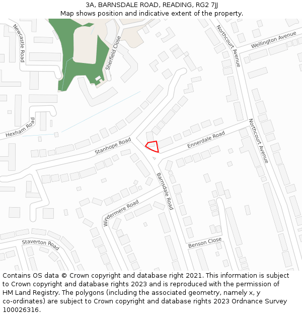 3A, BARNSDALE ROAD, READING, RG2 7JJ: Location map and indicative extent of plot