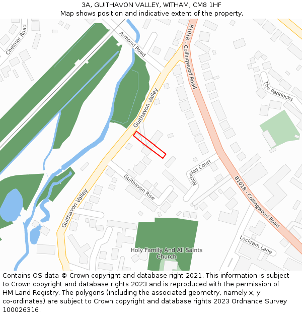 3A, GUITHAVON VALLEY, WITHAM, CM8 1HF: Location map and indicative extent of plot