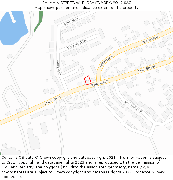 3A, MAIN STREET, WHELDRAKE, YORK, YO19 6AG: Location map and indicative extent of plot