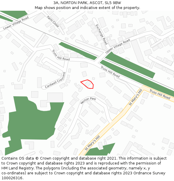 3A, NORTON PARK, ASCOT, SL5 9BW: Location map and indicative extent of plot