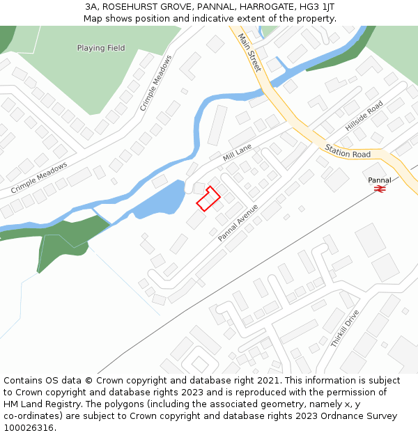 3A, ROSEHURST GROVE, PANNAL, HARROGATE, HG3 1JT: Location map and indicative extent of plot