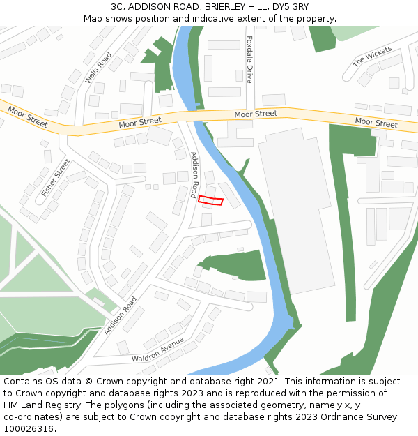 3C, ADDISON ROAD, BRIERLEY HILL, DY5 3RY: Location map and indicative extent of plot