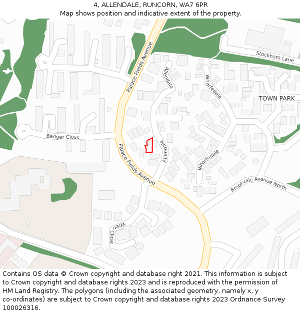 4, ALLENDALE, RUNCORN, WA7 6PR: Location map and indicative extent of plot