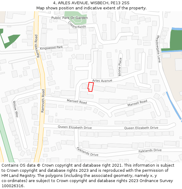 4, ARLES AVENUE, WISBECH, PE13 2SS: Location map and indicative extent of plot