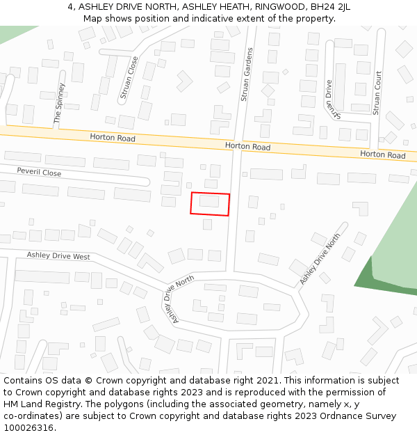 4, ASHLEY DRIVE NORTH, ASHLEY HEATH, RINGWOOD, BH24 2JL: Location map and indicative extent of plot