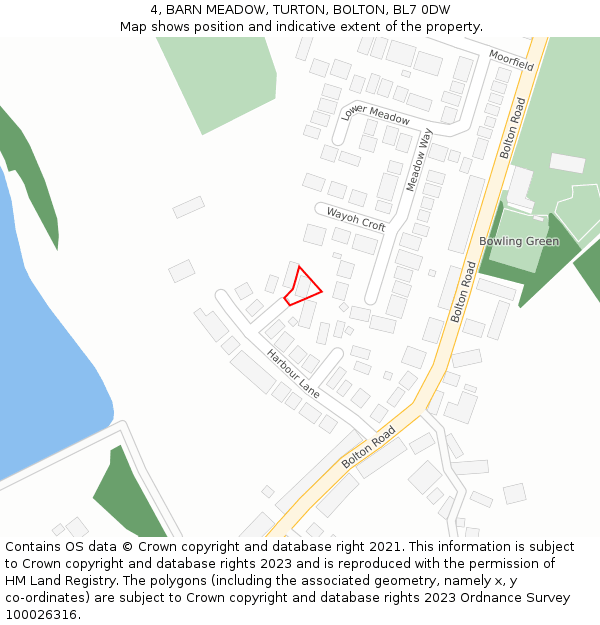 4, BARN MEADOW, TURTON, BOLTON, BL7 0DW: Location map and indicative extent of plot