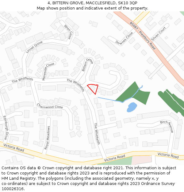 4, BITTERN GROVE, MACCLESFIELD, SK10 3QP: Location map and indicative extent of plot