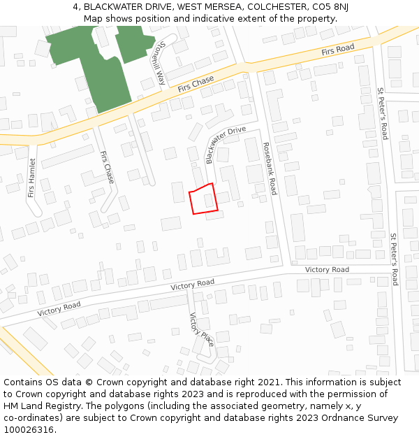 4, BLACKWATER DRIVE, WEST MERSEA, COLCHESTER, CO5 8NJ: Location map and indicative extent of plot