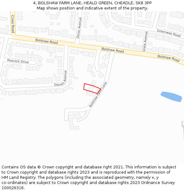 4, BOLSHAW FARM LANE, HEALD GREEN, CHEADLE, SK8 3PP: Location map and indicative extent of plot