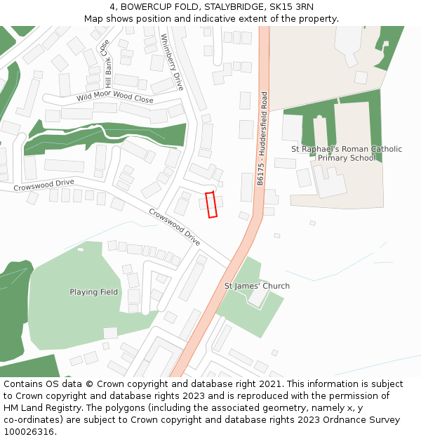 4, BOWERCUP FOLD, STALYBRIDGE, SK15 3RN: Location map and indicative extent of plot