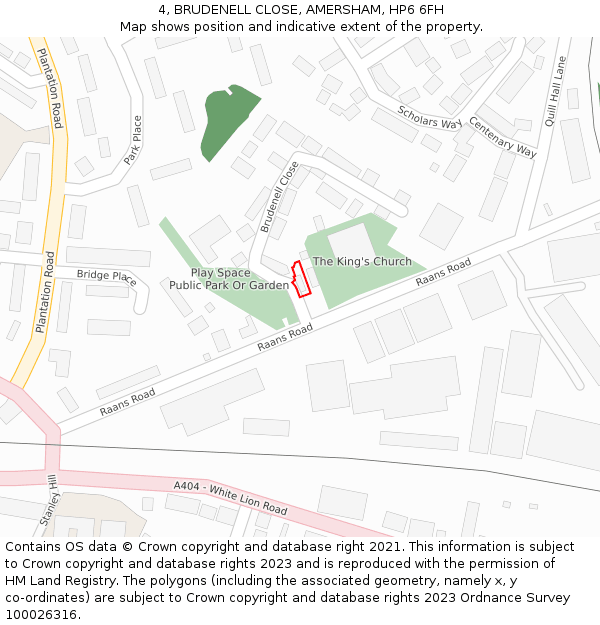 4, BRUDENELL CLOSE, AMERSHAM, HP6 6FH: Location map and indicative extent of plot