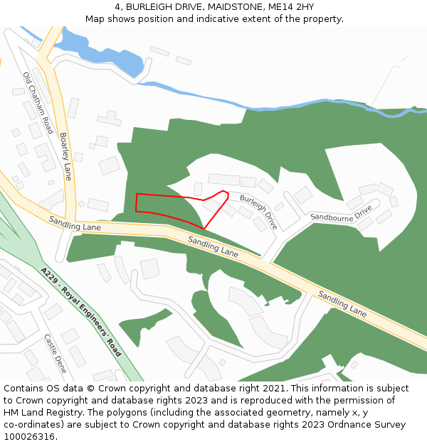4, BURLEIGH DRIVE, MAIDSTONE, ME14 2HY: Location map and indicative extent of plot