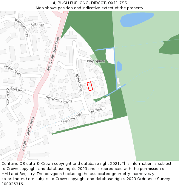 4, BUSH FURLONG, DIDCOT, OX11 7SS: Location map and indicative extent of plot