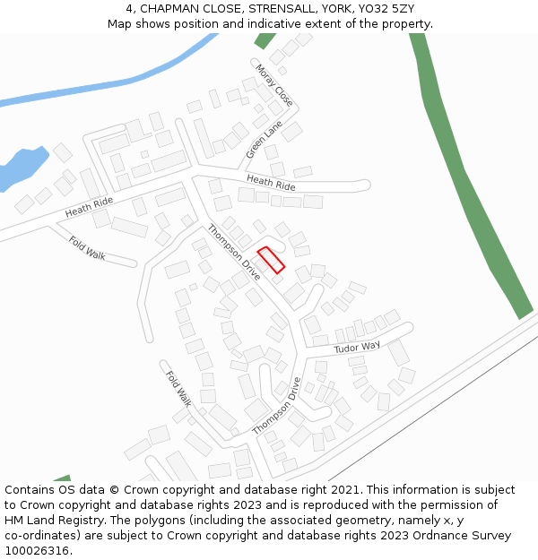 4, CHAPMAN CLOSE, STRENSALL, YORK, YO32 5ZY: Location map and indicative extent of plot