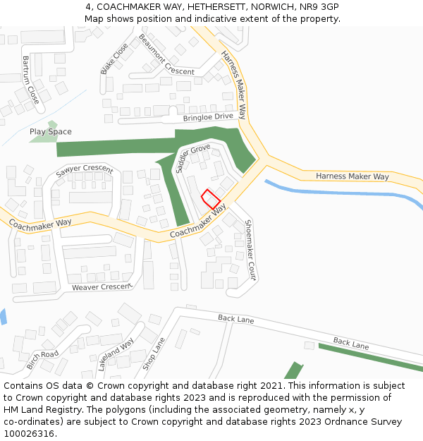 4, COACHMAKER WAY, HETHERSETT, NORWICH, NR9 3GP: Location map and indicative extent of plot